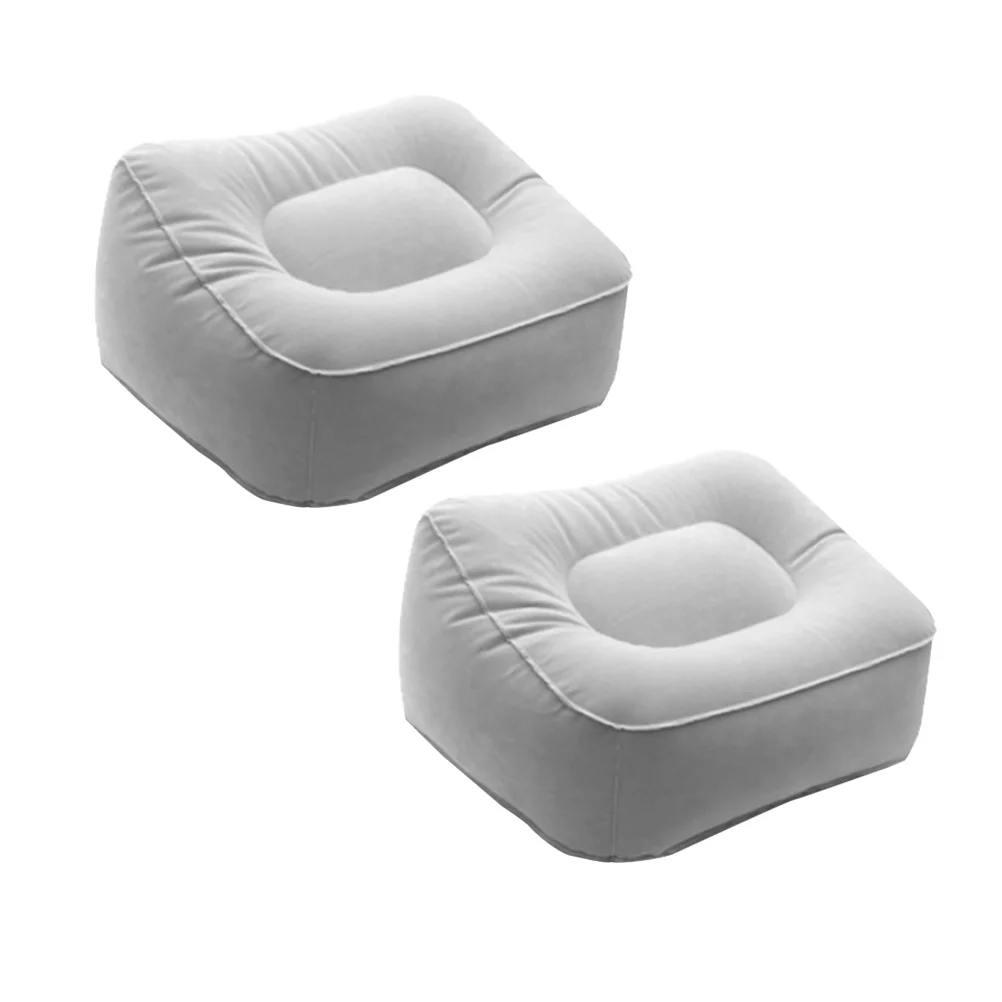 

2 Pcs Inflatable Foot Stool Travel Inflatable Pillow Outdoor Pillows Fast Inflating Airplane Bed Blow Foot Rest Massaging Pillow