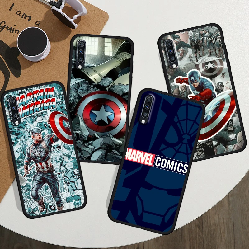 

Marvel Captain America For Samsung Galaxy A90 A80 A70 A60 A50 A40 A30 A20 A10 A2 Core Silicone Soft Black Phone Case Coque Capa