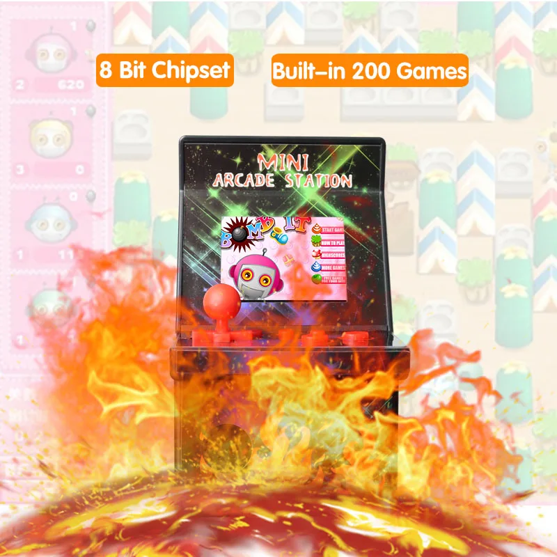 8-битная мини-аркадная игра 200 встроенных классических игр портативная Ретро