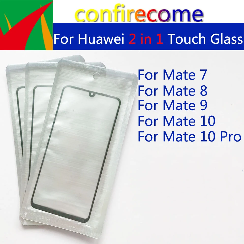 10pcs\Lot LCD Front Glass For Huawei Mate 7 8 9 10 Pro Touch Screen Glass Lens With OCA Glue Replacement