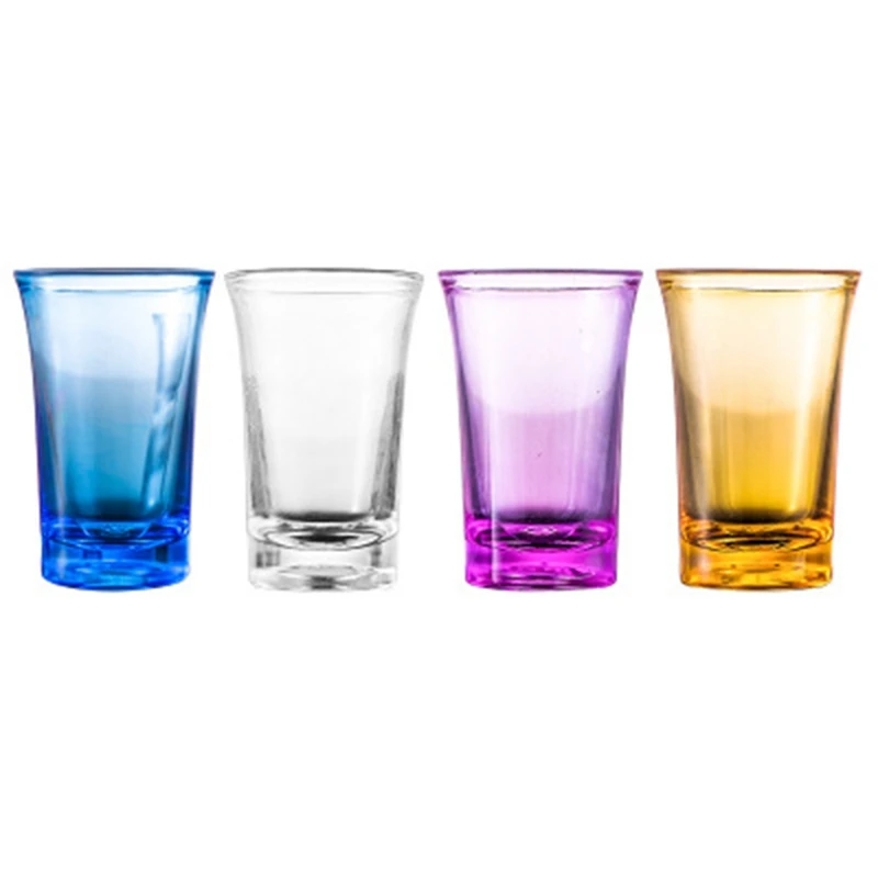 

New 12PCS Shot Glass Cup Acrylic Party KTV Wedding Game Cup For Whiskey Wine Vodka Bar Club Beer Wine Glass 35Ml Gift Bottle