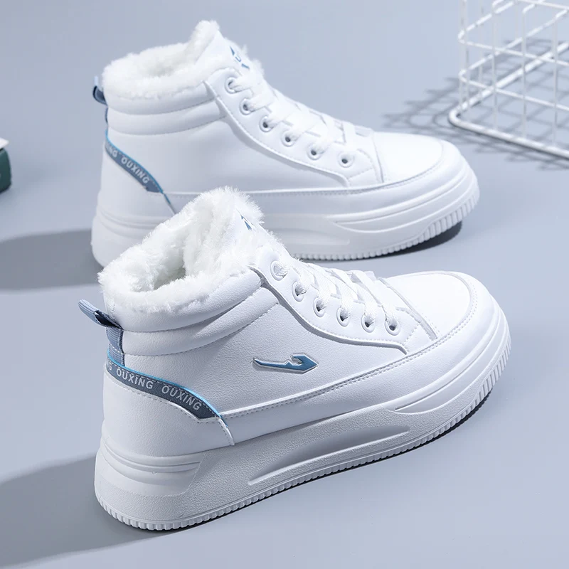 

Winter Outdoor Women Shoes Warm Fur Plush Lady Casual Shoes Lace Up Fashion Sneakers Zapatillas Mujer Platform Snow Boots Mujer