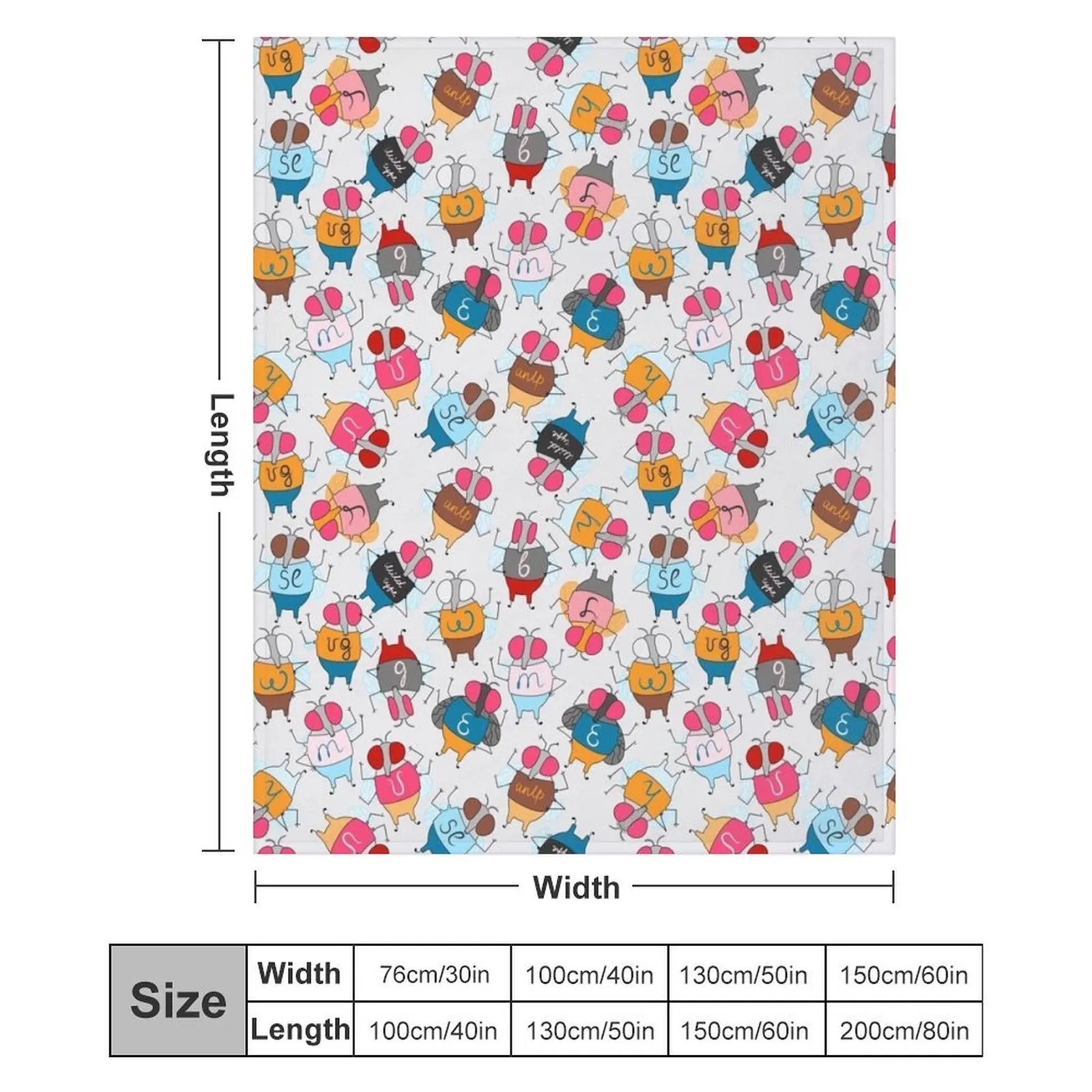 Милое одеяло Drosophila Melanogaster Mutants на светло-сером цвете фланелевое Хэллоуин