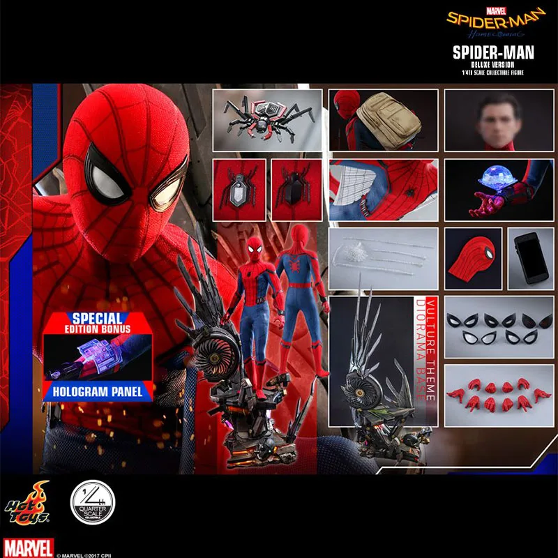 

Original Hot Toys Spider-Man: Homecoming Spider-Man (Deluxe Version) 1/4Th Scale Collectible Action Figure Toy Christmas Gift