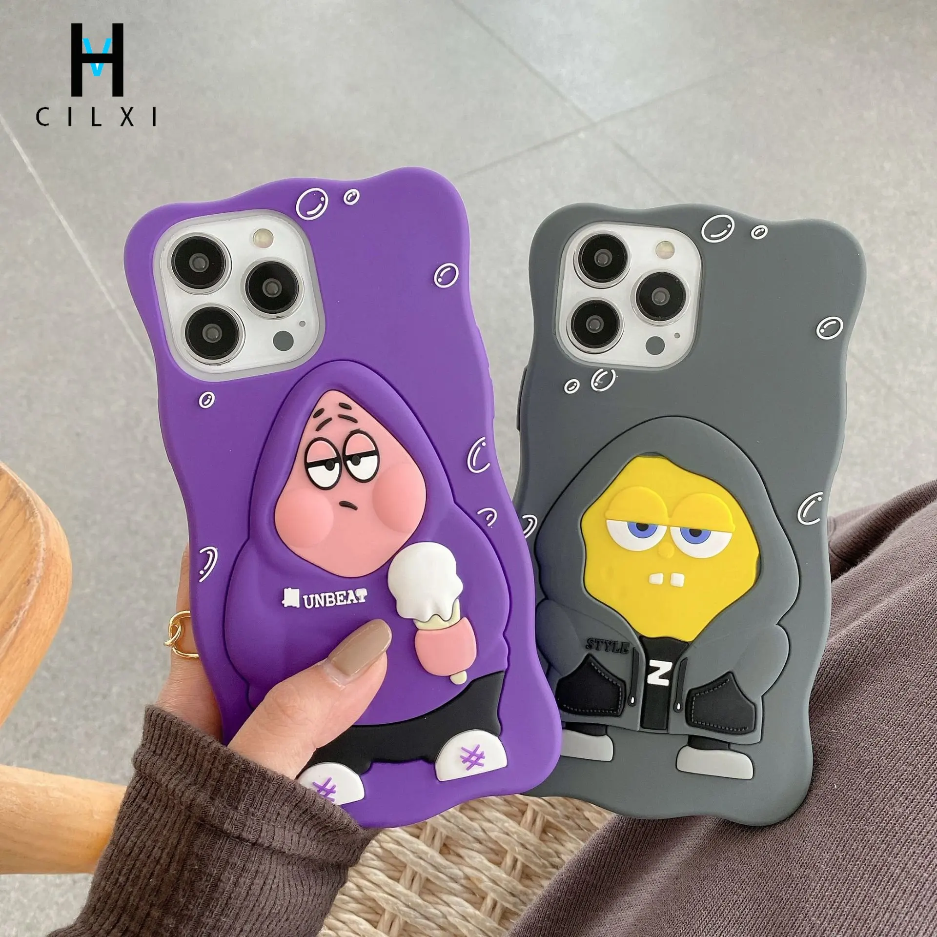 Luxury Original Silicone Phone Case for IPhone 14 13 12 11 Pro ProMAX Plus New Creative Cartoon Sweater Phone Case