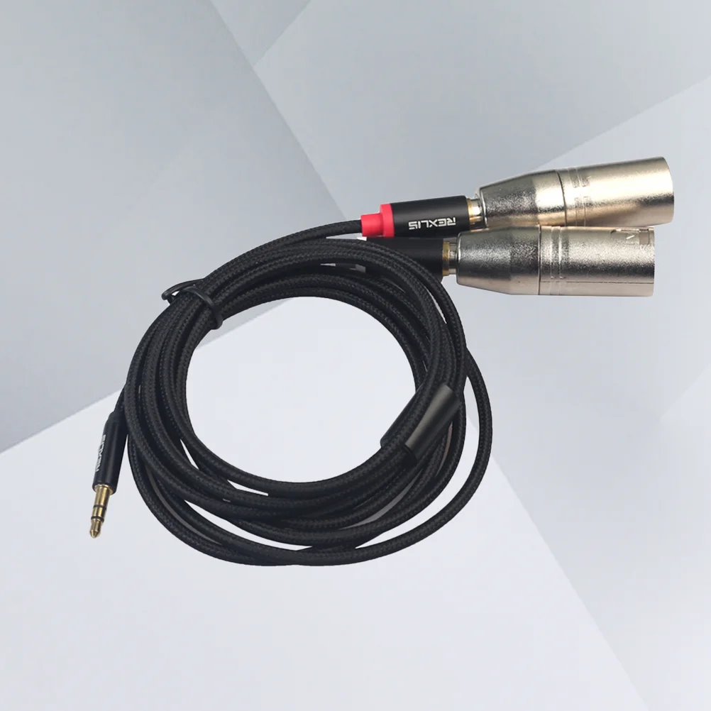 

18 Meters 35mm To 2 RCA Female Pure Copper Computer Speaker Subwoofer Audio Cable(Black)