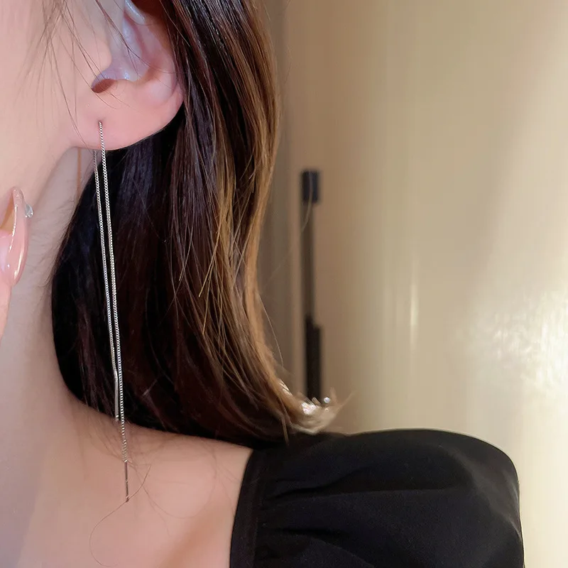 

New Simple Chain Tassel Ear Line Long Earrings For Women Temperament Dangle Pendientes