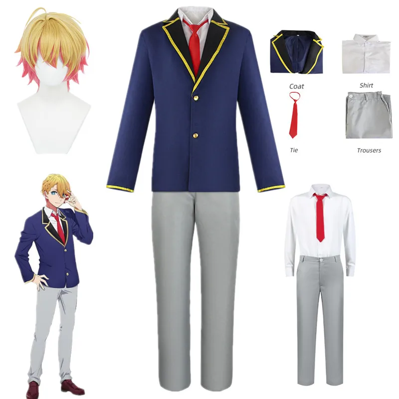 

Oshi no Ko Hoshino Akuamarin Cosplay Anime Blue Suits Pants Tie Uniform Halloween Costume Carnival Role Play Party Clothes