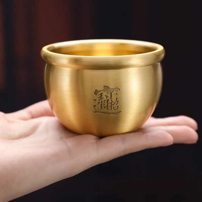 

Wealth and Fortune Cylinder Room Decor Ornaments and Crafts Pure Copper Cornucopia A Bucket of Gold Into the Treasure Tank Home