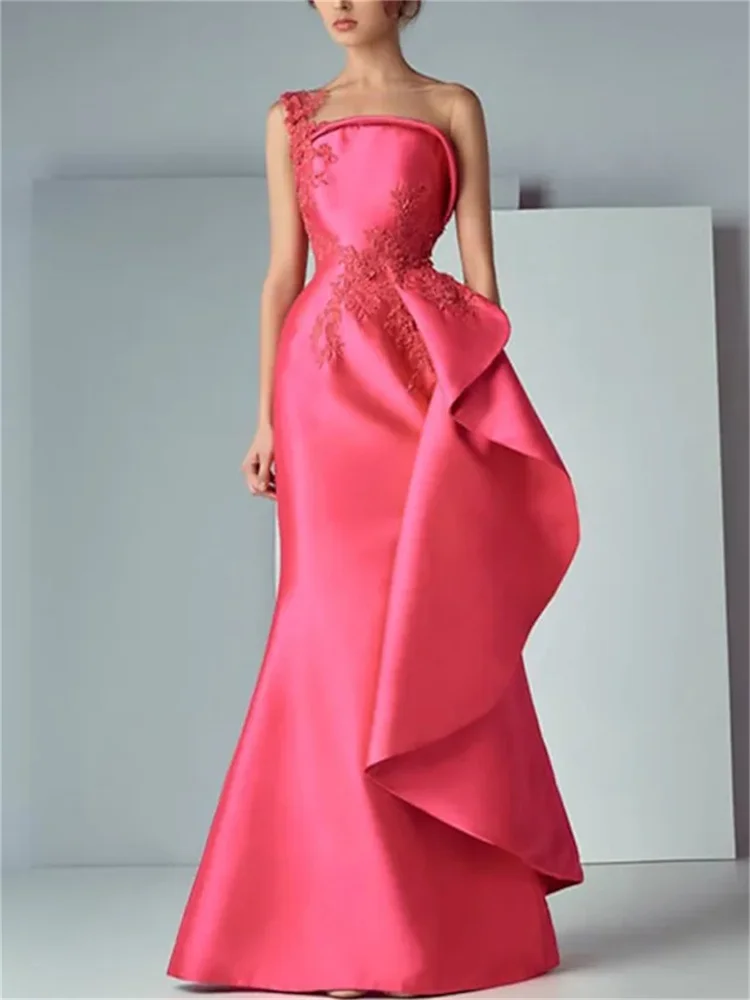 

Женское Обручальное платье-русалка, Элегантное Атласное Платье до пола с цветочным принтом, квадратным вырезом, без рукавов, с открытой спиной и аппликацией, модель 2023