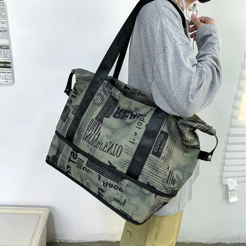 Travel Tote Bags Fitness Men Trolly For Traveling Fashion Letter Shoulder Bags Messenger Outdoor Sports Folding Luggage Handbags