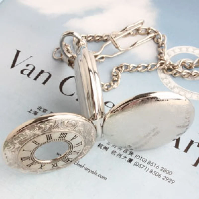 

Модные мужские серебристые белые римские часы с двойным открытием механические карманные винтажные часы подарок на день отца автоматическ...