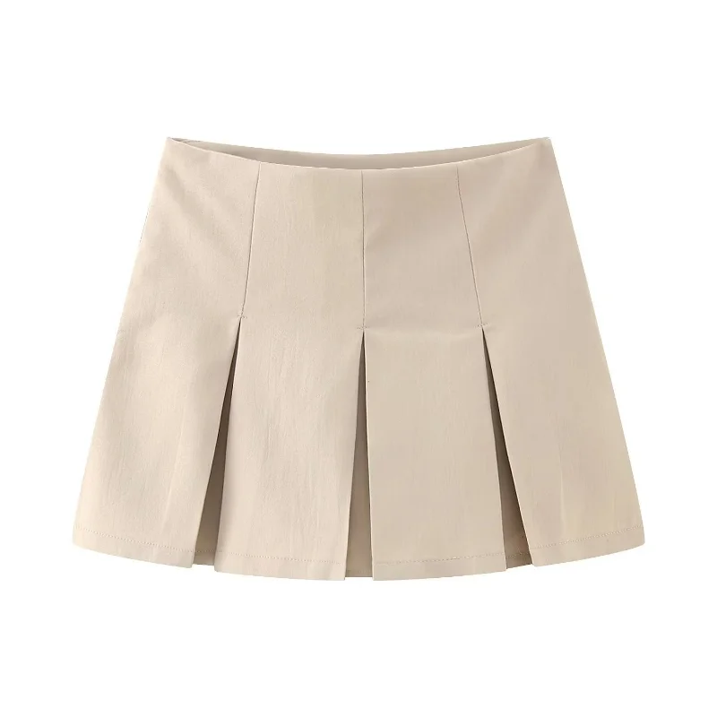 High Waist Miniskirt for Women Clothing Sexy Girl Wide Pleated Culottes Y2k Slim A-line Skirt Multicolour Fold Skirts Streetwear