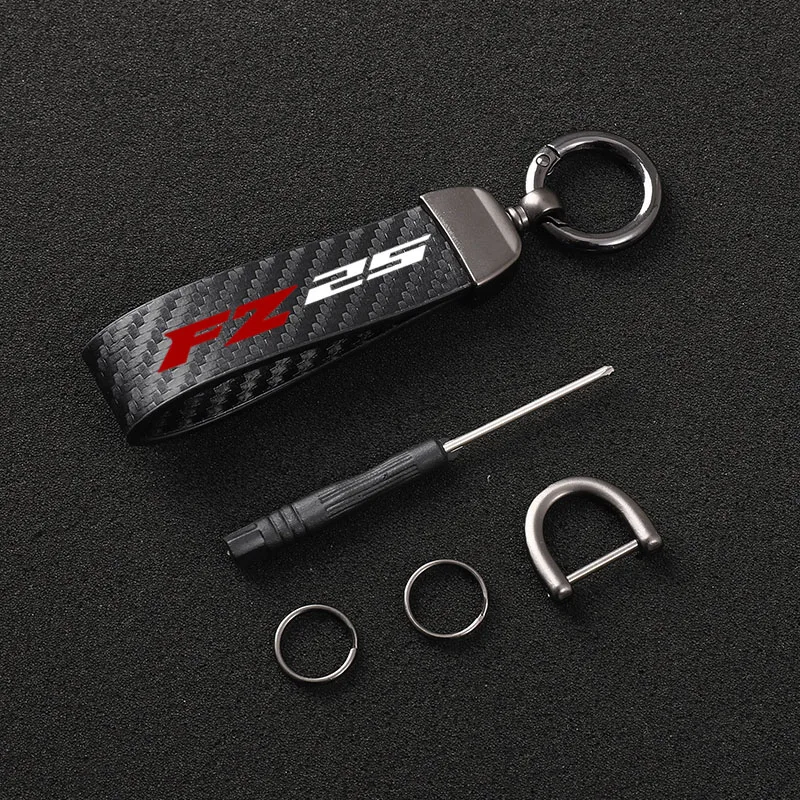 

High-Grade Carbon Fiber Motorcycle Keychain Holder Keyring for Yamaha FZ-25 Accessories