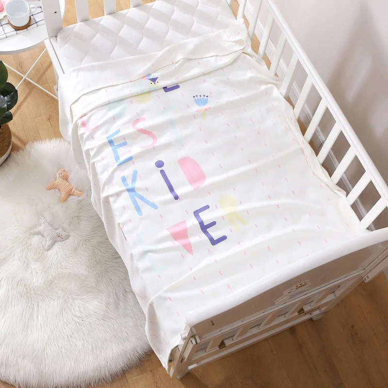 Bamboo Fiber Soft Baby Kids Blanket Beautiful Design Letters Newborn Muslin Blanket Newborn Baby Girls Boys Children Blankets