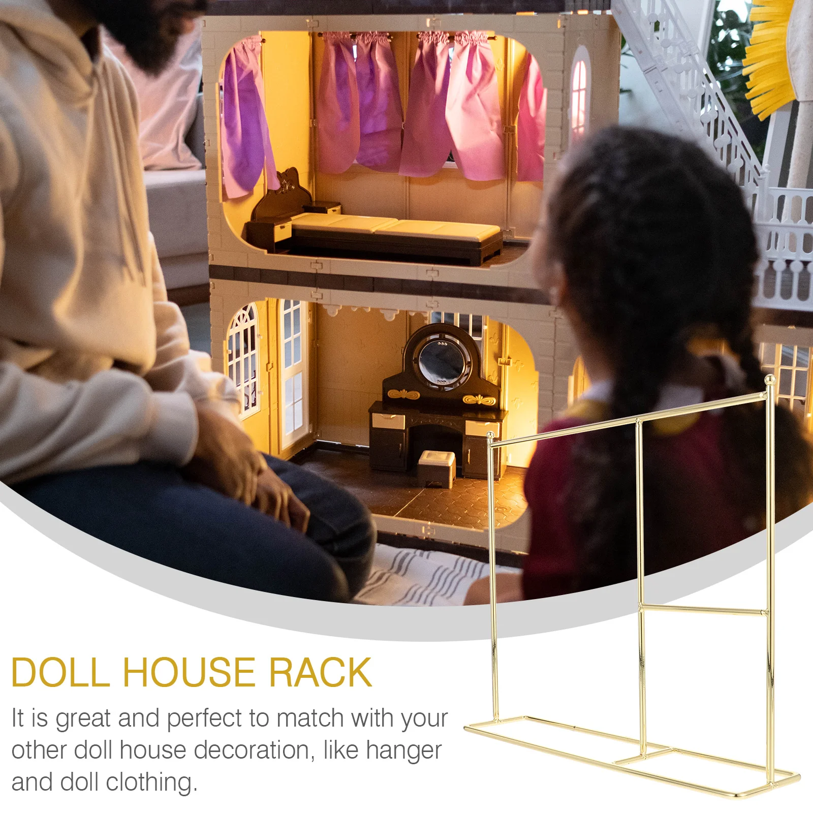 

Rack Metal Iron Display Clothes Clothing Doll Hanger Rack Doll Dress Rack for Wardrobe Doll Clothes