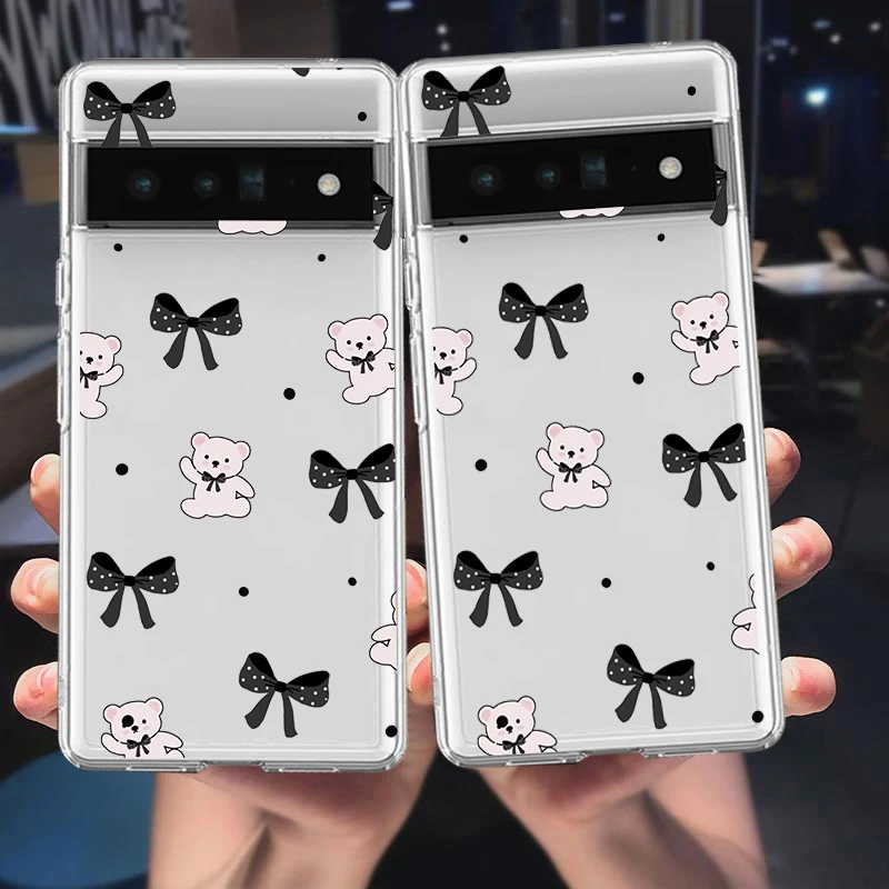 Милый мультяшный медвежонок телефон планшетофон для Google Pixel 8A 7 7A 7Pro 8 Pro 6A 6 6Pro