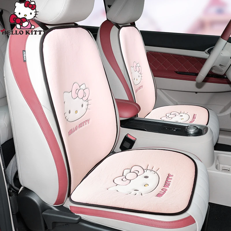 

Чехлы Hello Kitty на автомобильные сиденья, кавайная подушка на сиденье автомобиля, универсальная зимняя модель, симпатичный односекционный чехол на сиденье