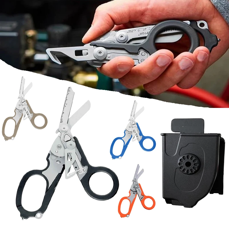 

C Новые 6 в 1 аварийные ножницы с ремешком резак и выключатель стекла многофункциональные инструменты для улицы утилита кобура