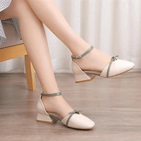 2022 summer women pumps ladies office sandals young womens dress high heels pointed toe med heels student female casual shoes