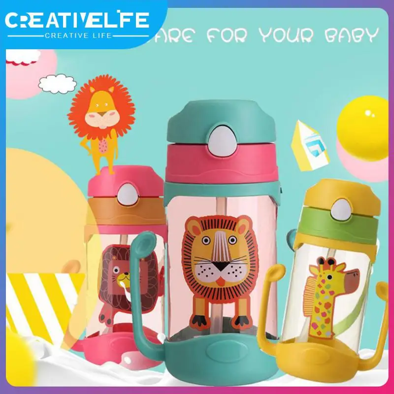 

Cartoon Anti-skid Water Tumbler Cute Water Cup Heat Resistance Spill Proof Drinking Cups Kettle 400ml Leak Proof Water Bottle