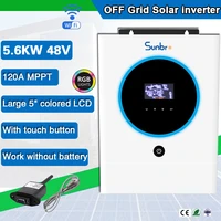 5 6kw 48v high pv input range 120 450v off grid solar inverter built in 120a mppt solar charger rgb module with wifi