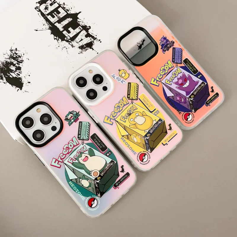 

Pokemon Cartoon Creative Laser Phone Case Suitable for 14 13 12 11 Pro Max Anime Pikachu Gengar Printed Anti Drop Phone Case