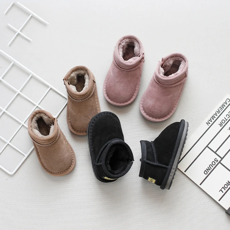 

2023 Toddler Girls Snow Boots for Boys Winter Cotton Shoes Warm Indoor Slippers for Kids Flat Bottom Boots Children Plush Shoes