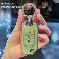 tpu cover remote key case cover for honda 19crv pilot accord civic jazz jade fit hr v freed keyless entry keyshell aceessories