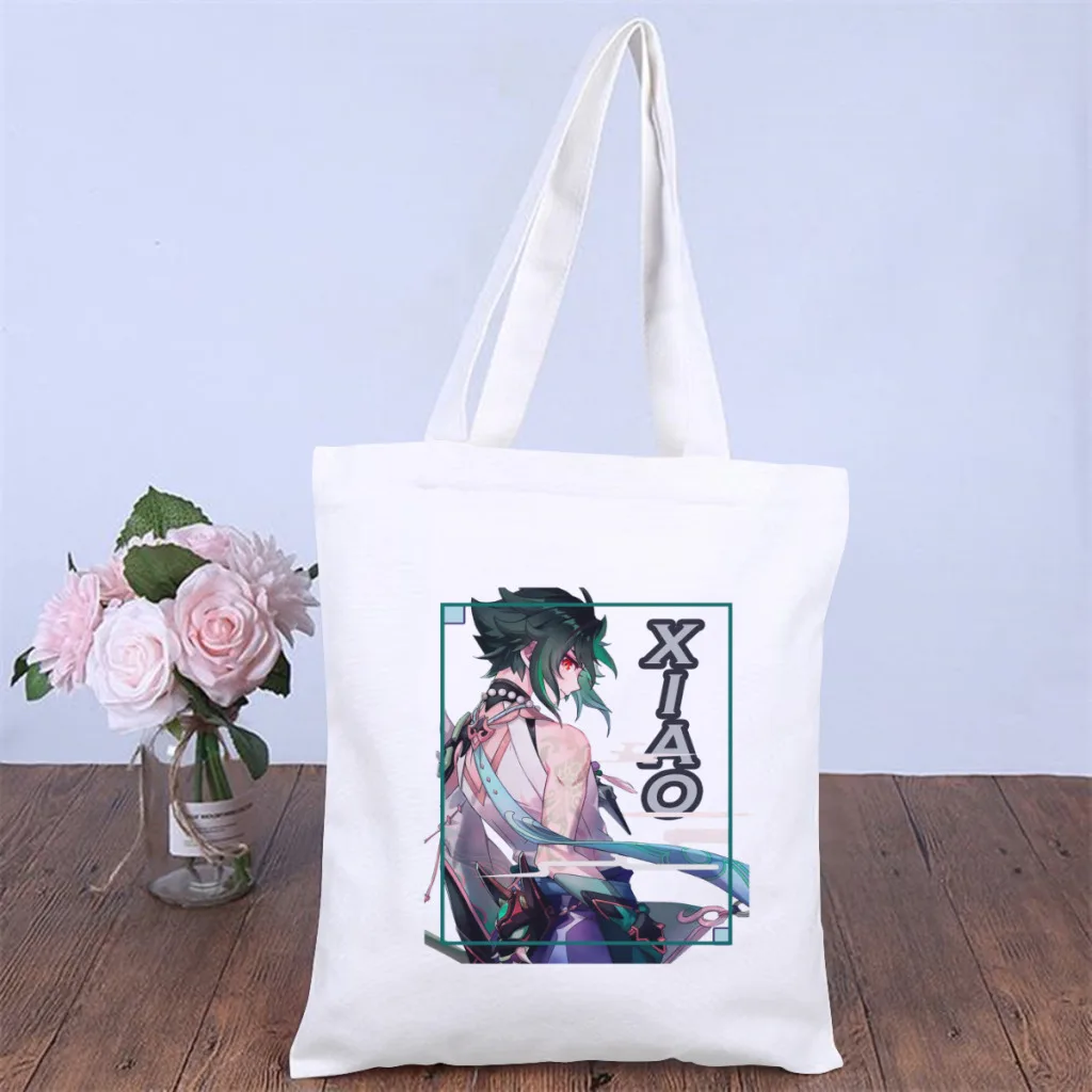 

Lovely XiaoHandbag Genshin Impact Online Role Playing Game Fashion Shoulder Canva Bag Teen Pocket Shopper HandBag Large Tote Bag