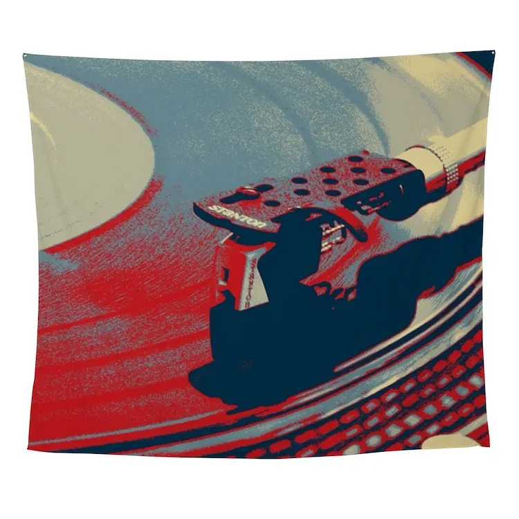 

DJ deejay turntable record player Wall Tapestry Wall Art Insect Printed Decoration Room Towel Mat Hanging Blanket