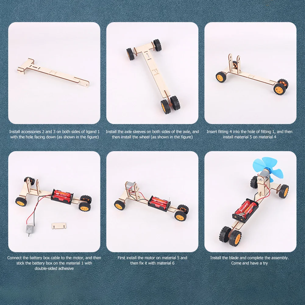 DIY электрическая ветряная мельница модель автомобиля Обучающие игрушки ручной