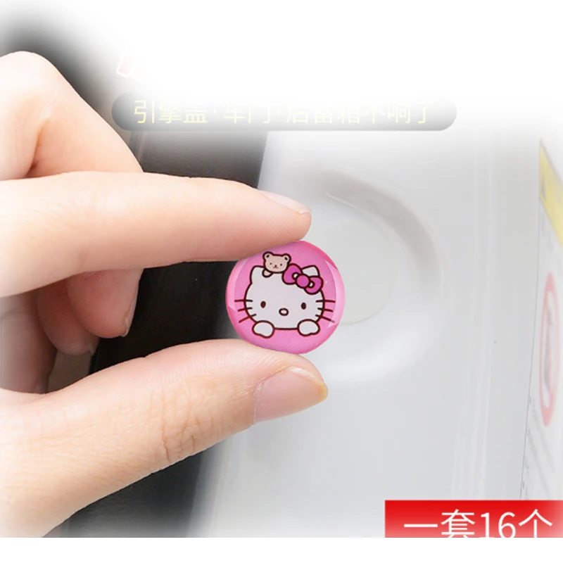 

16Pcs Sanrioed Kt Cat Pikachu Car Door Bumper Protector Stickers Universal Shock Absorbing Mute Noise Gaskets Car Accessories