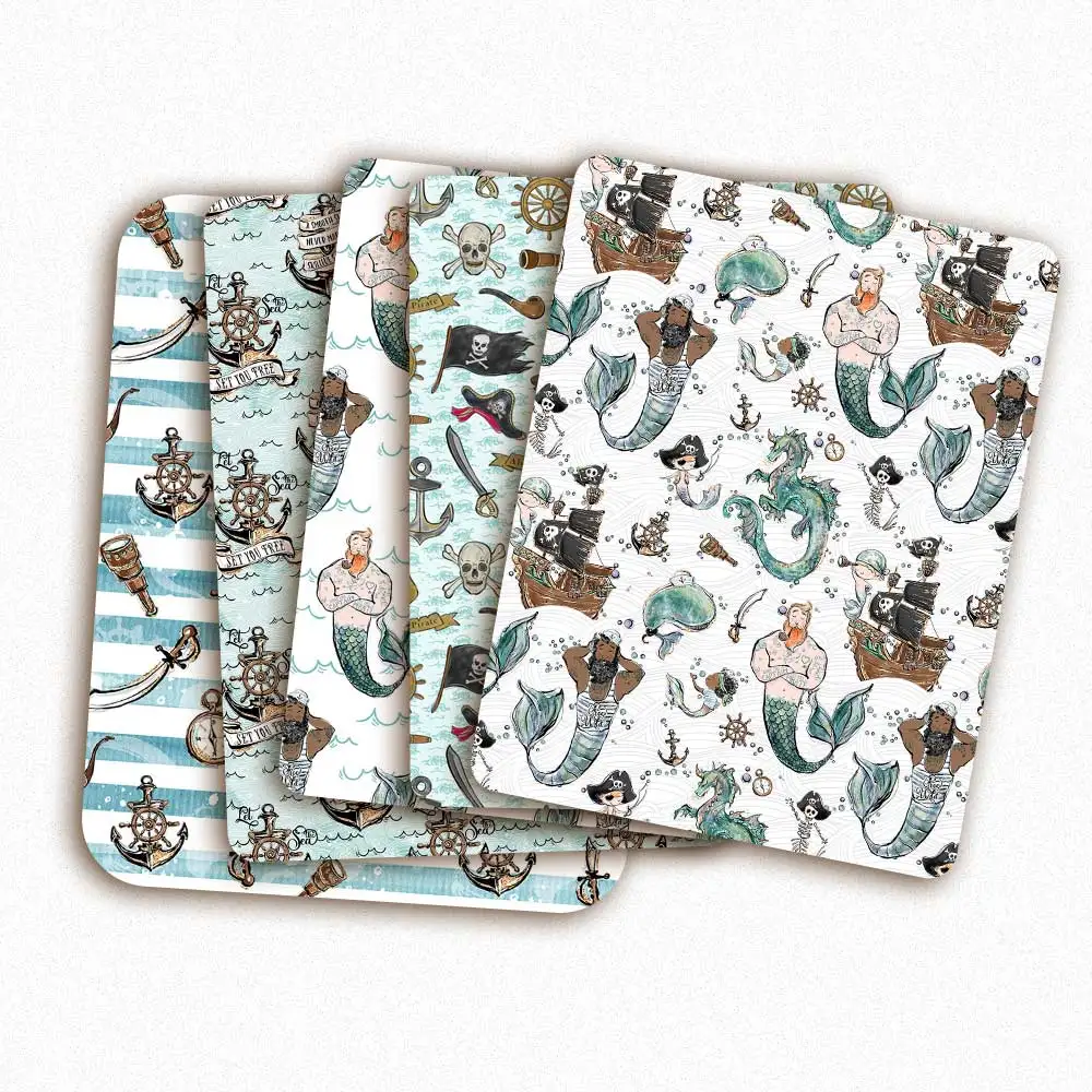 

Polyester Cotton Fabric By The Yard Pirates Printed Cloth Sewing Supplies Materials Clothes Dress Making Diy Crafts 45*145cm/Pc