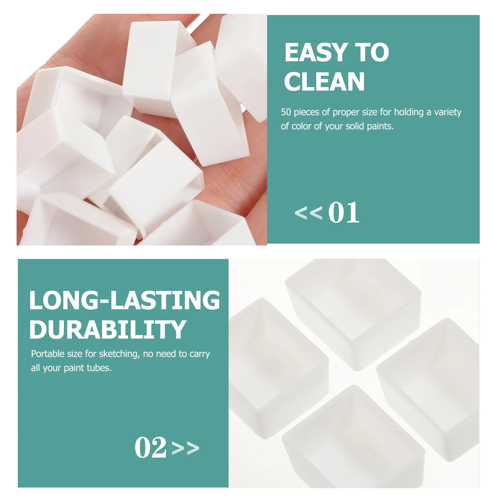 50 шт. Кисть для пигментов дорожная палитра красок хранения акварельных оловянная