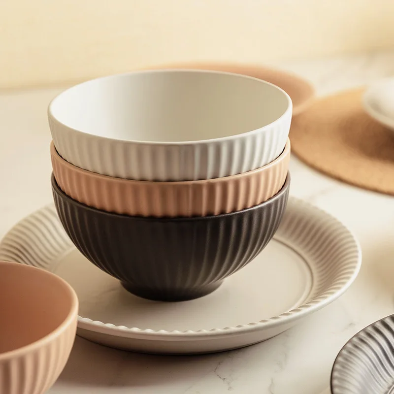 

Japanese Ceramic Bowl Beautiful Dining Bowl Household Simple Noodle Bowl Soup Bowl Korean Version INS Wind 2023 New Tableware