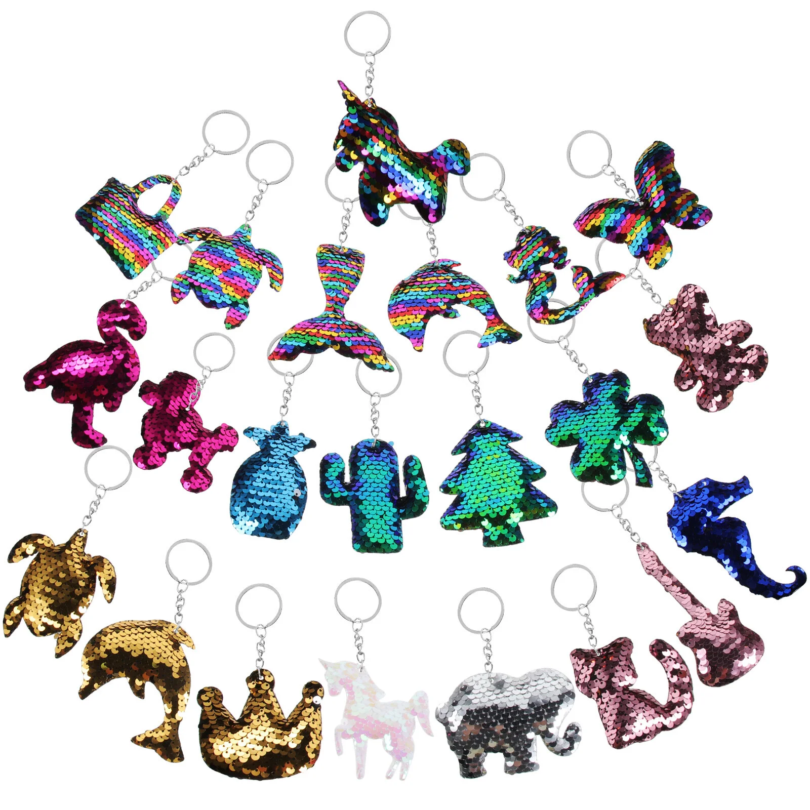 

Sequin Mermaid Party Glitter Favors Animal Key Ring Flip Supplies Marine Birthday Fillers Goody Reversible Unicorn Tail Bulk