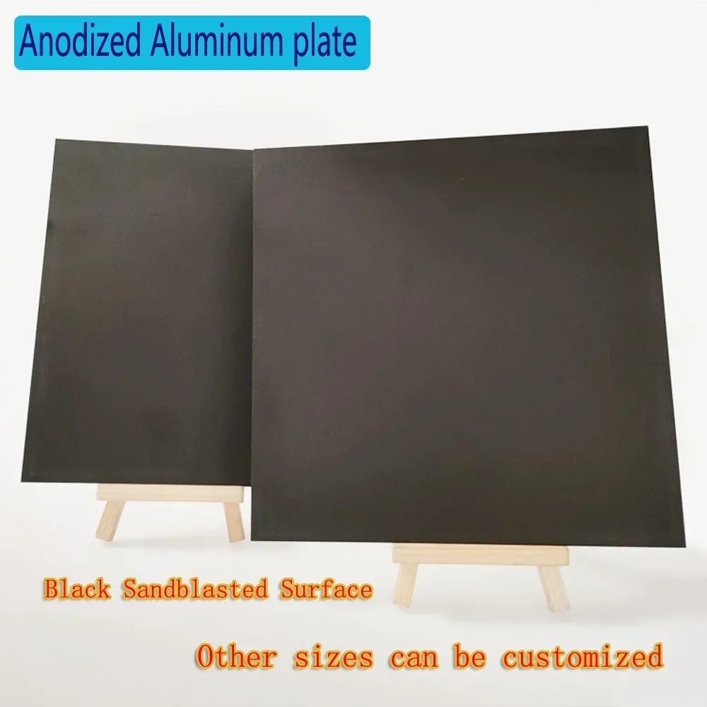 Черная пескоструйная обработка поверхности, анодированная алюминиевая плоская пластина, декоративная вывеска, лист панели «сделай сам», 100x100, 200x200, 200x300, толщина 0,8 ~ 2 мм