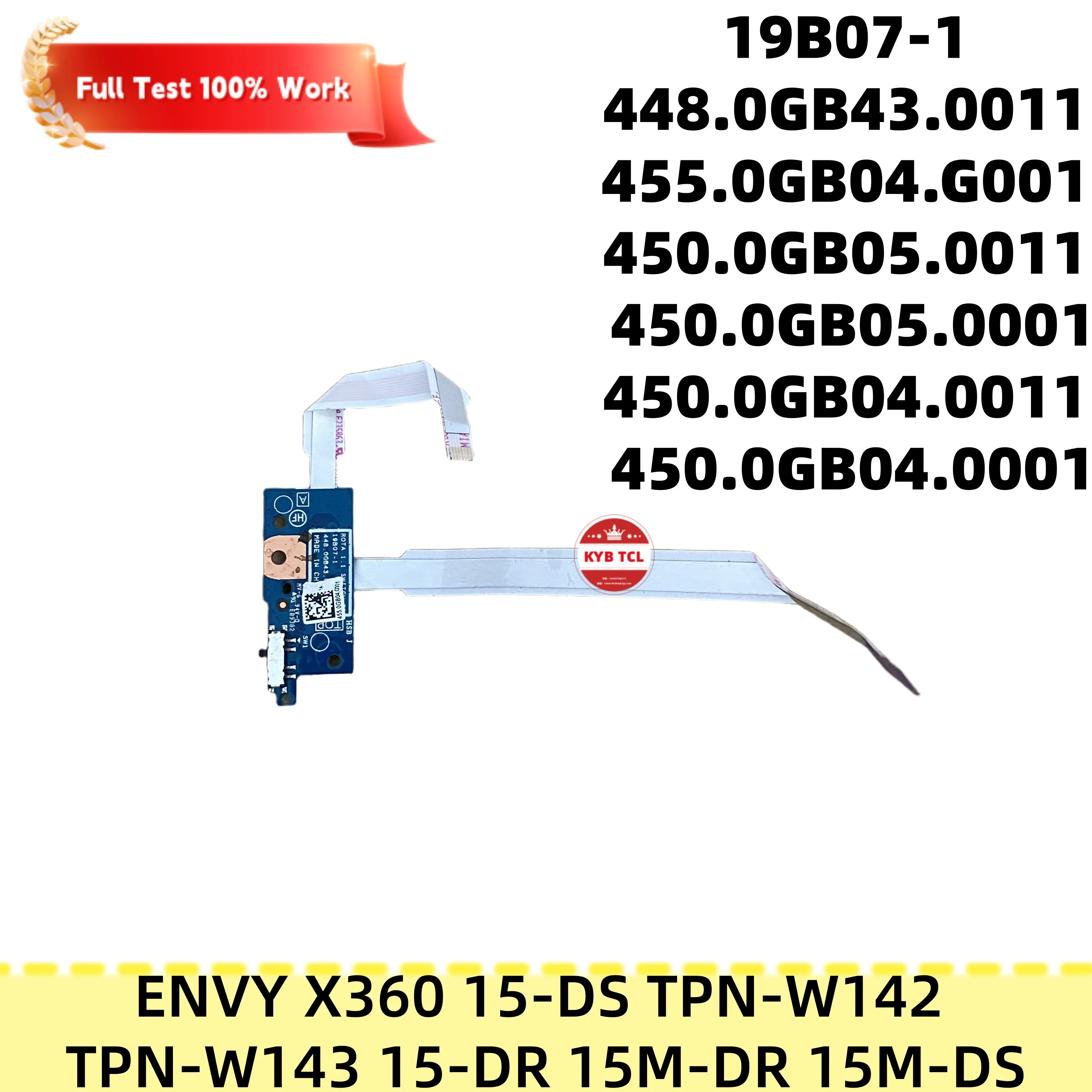 Фото L53542-001 19B09-1 19B07-1 19B40-1 448.0GB50.0011 448.0GB45.0011 Плата USB-вентилятора, кнопка питания, плата аудиокарты, плата считывателя карт для HP ENVY X360 15-DS TPN-W142 TPN-W143 15-DR 15M-DR 15M-DS L53541-001 №3