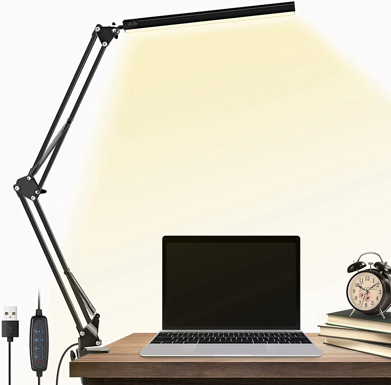Swing Arm Lights LED Desk Lamp with Clamp Eye Caring Dimmable Lamps Modern Architect Table Reading Light for Study Work | Освещение