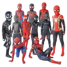Disfraz de Miles Morales lejos de casa para niños, traje de Cosplay Zentai de Spiderman, mono de superhéroe, traje de Spandex, hecho a medida, nuevo
