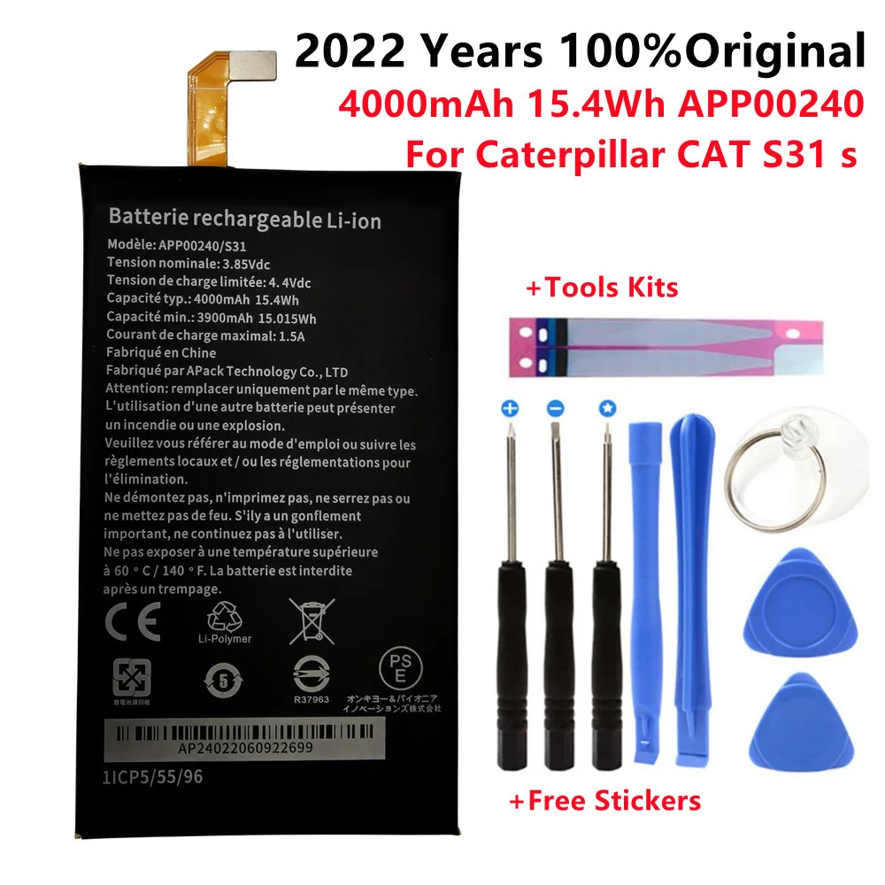 

Battery APP00240 For CAT S31 4000mAh Mobile Phone Replacement Batteria Batterie For CAT S31 Accumulator AKKU with Tools