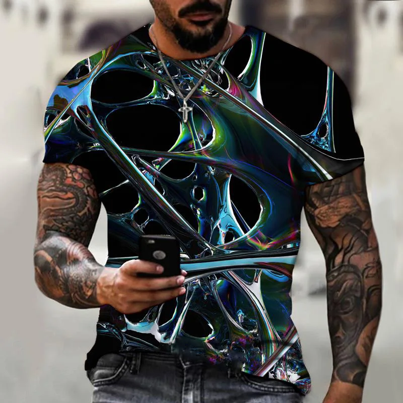 

Punk Men's T-shirts Pattern 3d Print T-shirt Gothic Summer Three-dimensional Short Sleeve Shirts Graphic T Shirts Men Clothing