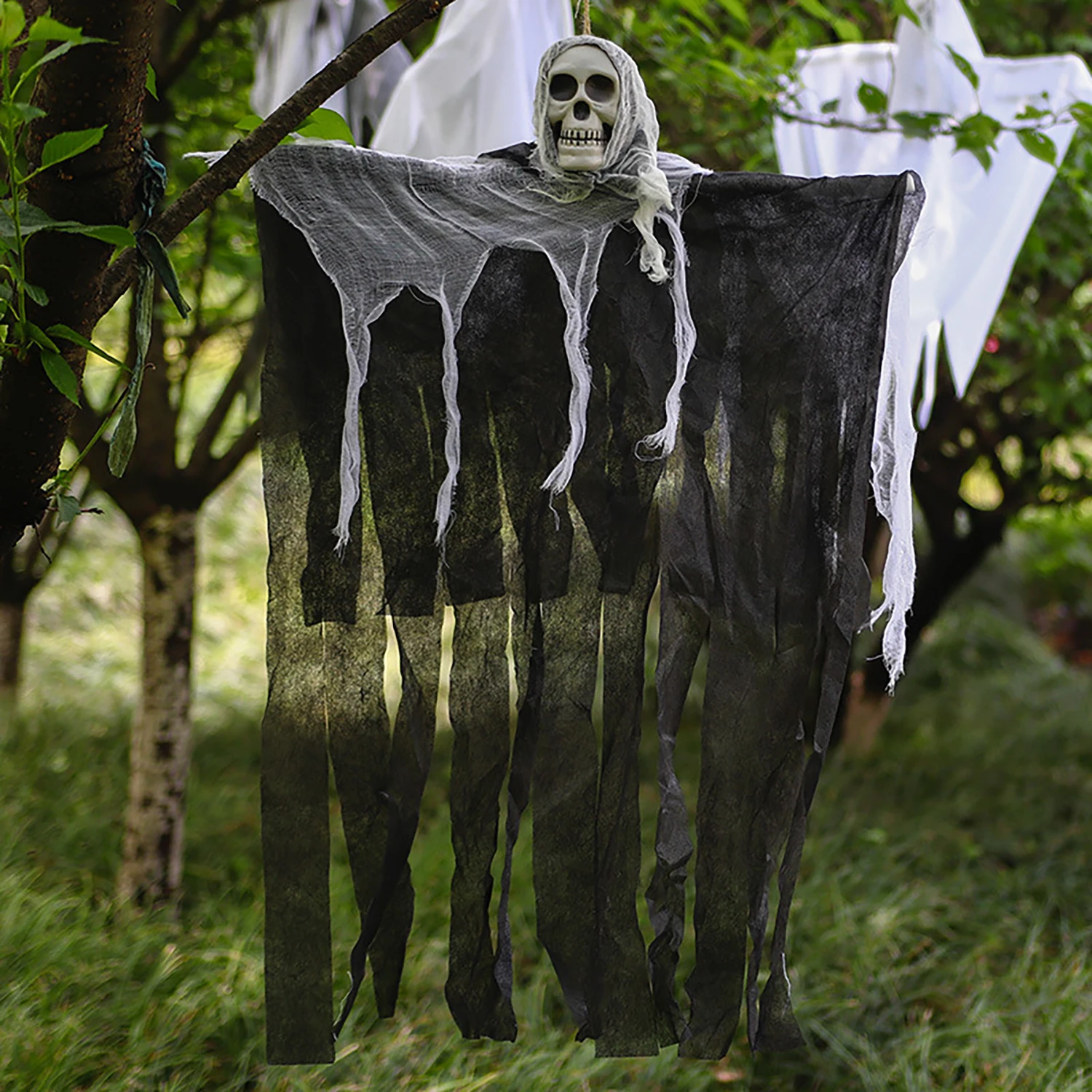 Halloween Decoration Hanging Border Special For Skull Gauze Face House Door Horror Props Pendant