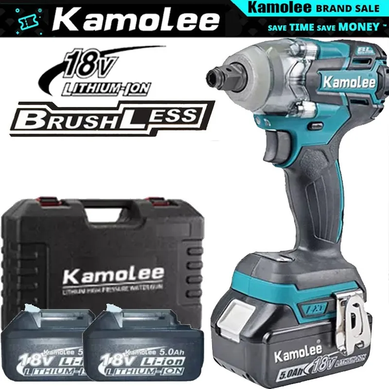 

Kamolee 520 N.M Torque DTW285 Brushless Electric Impact Wrench 1/2 In Lithium-Ion Battery Compatible with Makita 18V Battery