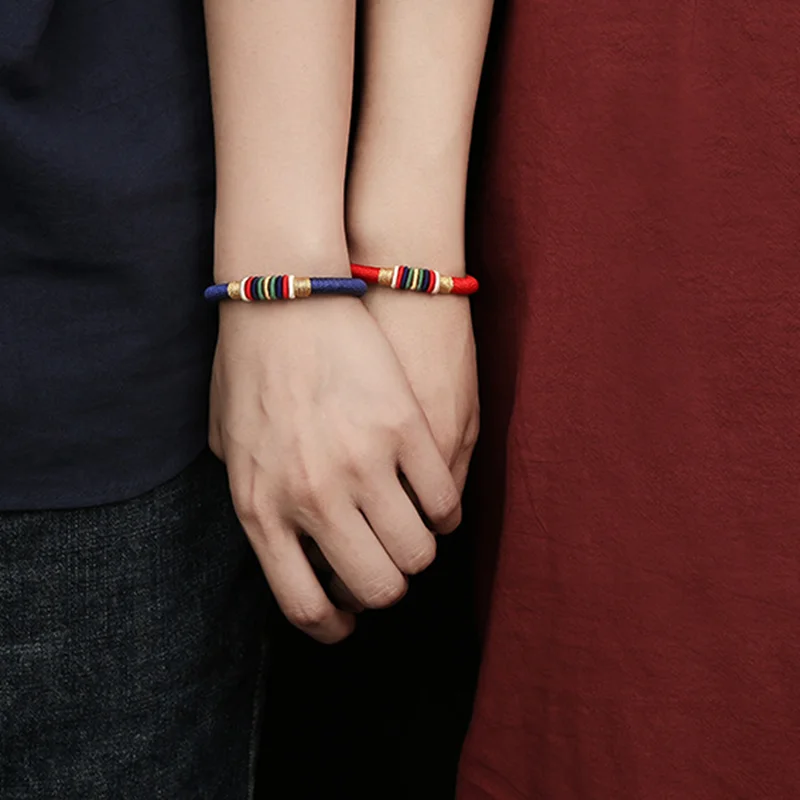 

Dragon Knot Five Elements Hand Woven Rainbow Bracelet for Men and Women Handmade Good Lucky Amulet Jewellery Couple Gift