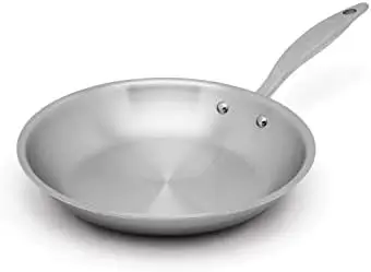 

Inch Fry Pan - USA - Strengthened 316Ti Stainless Steel Pan with 5-Ply Construction - Induction-Ready and Fully Clad Pans and