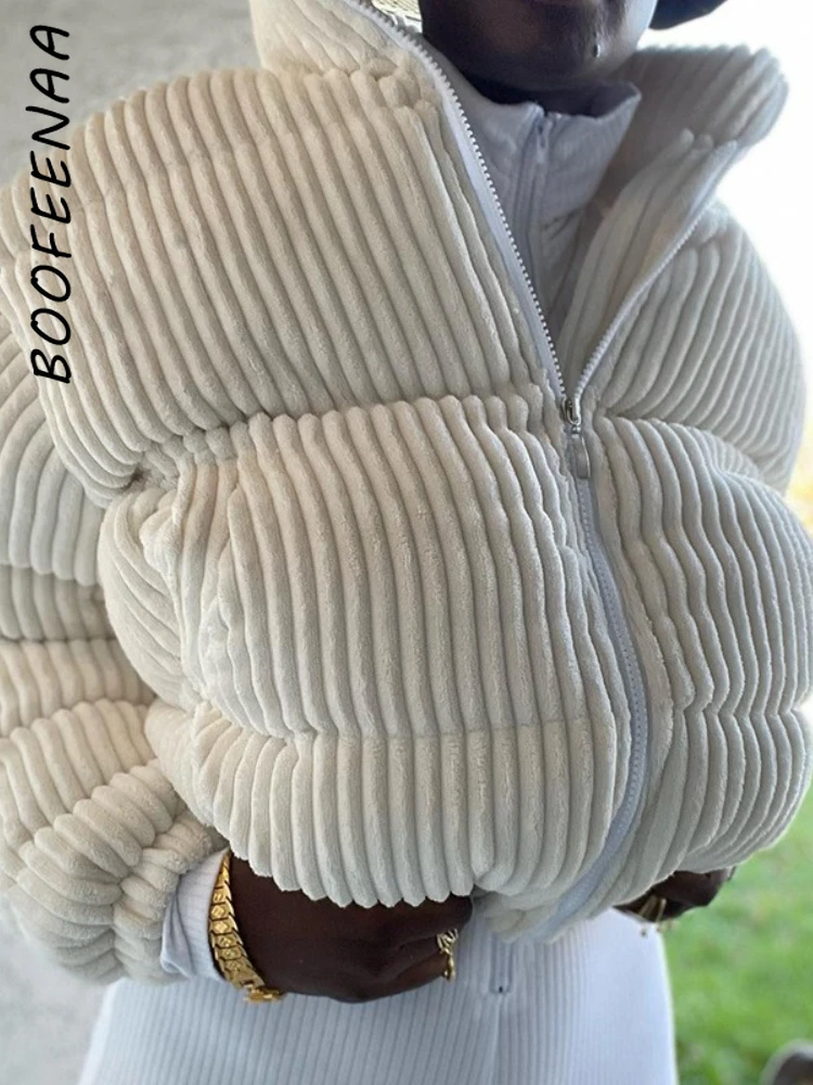 

Модная укороченная куртка-пуховик BOOFEENAA на молнии, Осень-зима 2023, женская уличная одежда, плотные теплые пальто, женская верхняя одежда