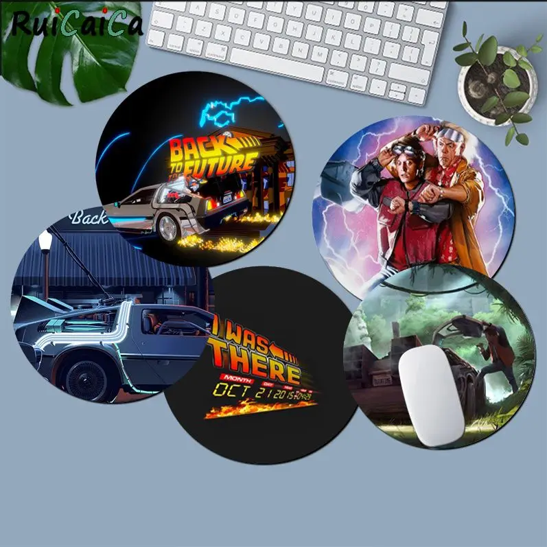 

Back To The Future 22x22cm Round Keyboard Mat Table Mat Students Cabinet Gamer Desktop Mousepad Cup Mats Office Desk Accessories