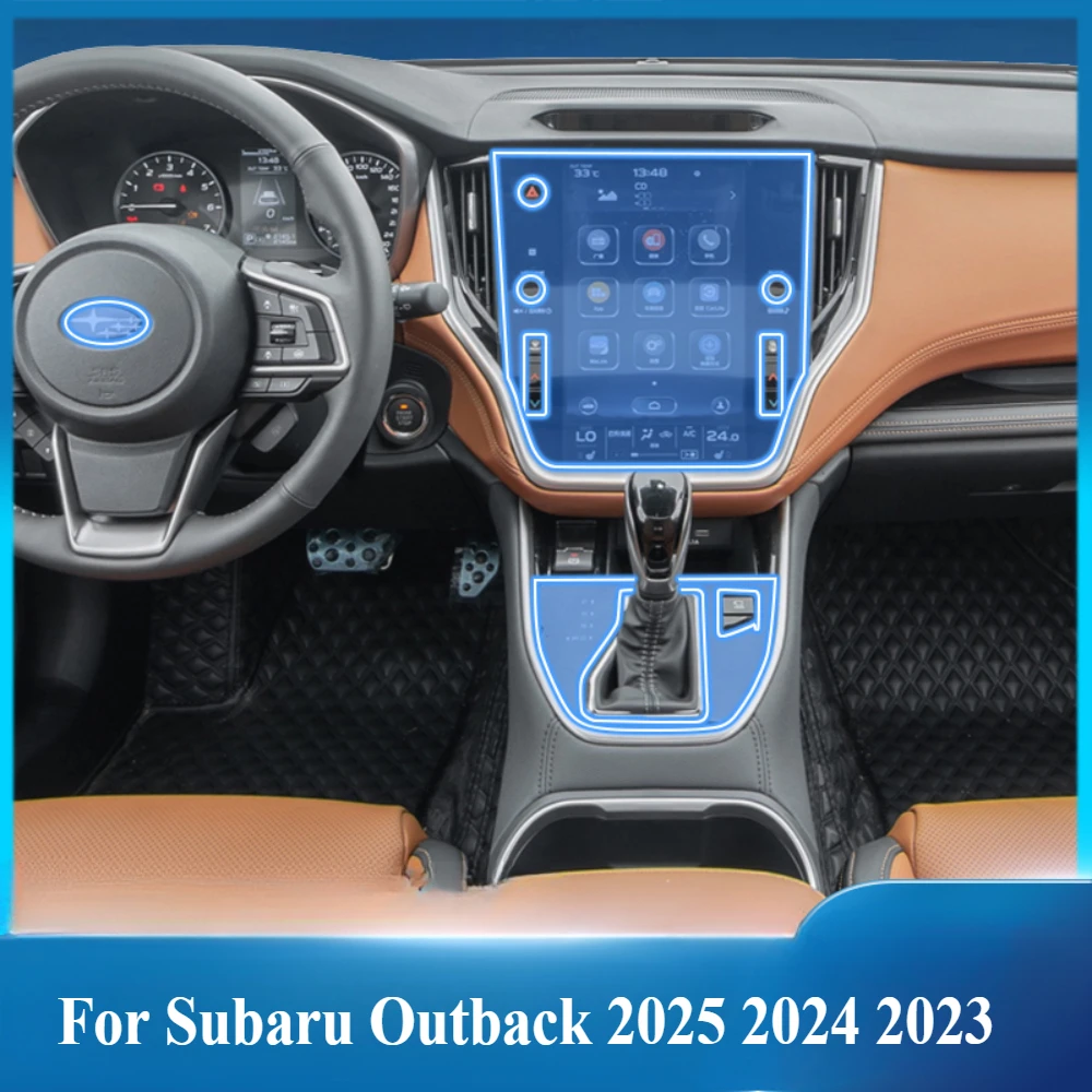 Фото Для Subaru Outback 2025 2024 2023, защитная пленка PPF, аксессуары, интерьерная прозрачная навигационная панель из ТПУ, центральная консоль №1